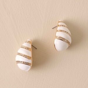 Teardrop Crystal Striped Earrings | Anthropologie